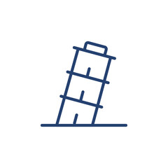 Tower of pisa icon Outline icon sign