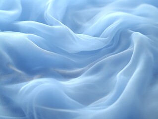 Obraz premium Soft Blue Fabric Draped in Gentle Waves