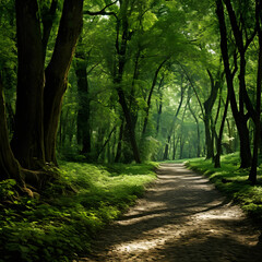 Fototapeta premium Unveiling the Enigmatic Beauty of FZ Forest Trails: A Journey into the Heart of Untouched Flora