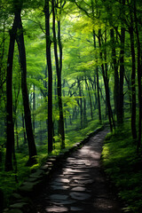 Fototapeta premium Unveiling the Enigmatic Beauty of FZ Forest Trails: A Journey into the Heart of Untouched Flora