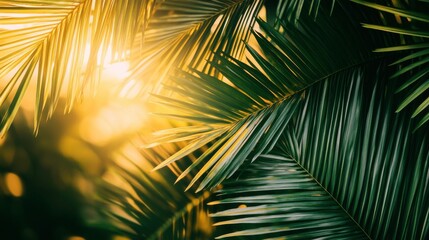 Golden Hour Jungle Leaves in Macro Focus