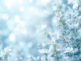 Delicate White Blossoms Softly Blooming in Springtime