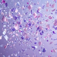 Colorful glitter and confetti on a bright gradient background.