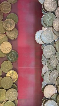 Coin falling arcade amusement park uk 2p step shelf penny push game gamble stock
