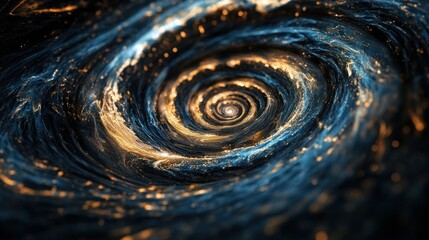 Abstract Spiral of Gold and Blue