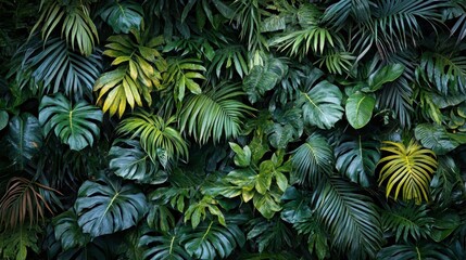 Lush Jungle Foliage with Macro Focus and Soft Lighting