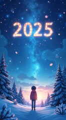 Obraz premium Image of a person standing in the snow with a sky background