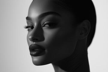 Beautiful skin woman face, clean and healthy beauty skincare and cosmetics for adverstising. Generative Ai.

