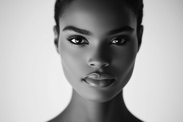 Fototapeta premium Beautiful skin woman face, clean and healthy beauty skincare and cosmetics for adverstising. Generative Ai.