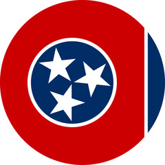 Tennessee Circle Flag, Circle Flag of Tennessee, USA, Vector Images