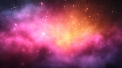Naklejka premium Abstract Pink Orange Nebula Cosmic Dust Background
