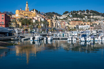 Panorama of The Old town of Menton, France