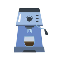 Coffee machine illustration. Coffee maker. Modern coffee machine. Coffee shop element.