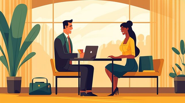 Business professional smiling during a cordial negotiation, exuding confidence and approachability in a sleek office setting.