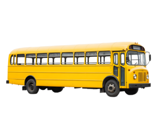 Isolated Yellow School Bus Ready for Design Projects