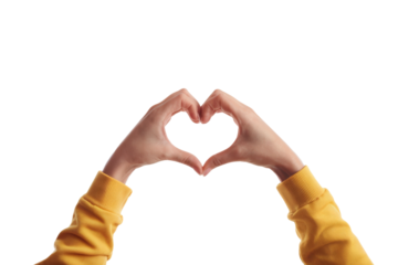 High-Quality PNG heart hands gesture on white background