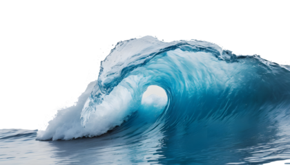 Powerful Ocean Wave with Transparent Background
