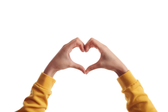 High-Quality PNG heart hands gesture on white background - Powered by Adobe