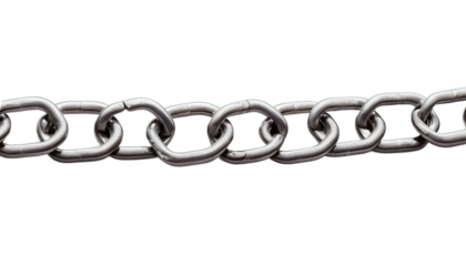 Broken Metal Chain Against Transparent Background