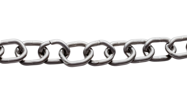 Broken Metal Chain Against Transparent Background