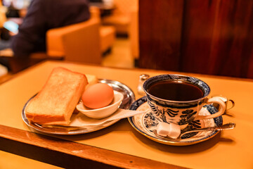 純喫茶のモーニングとコーヒー