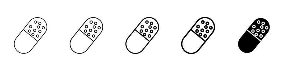 capsule icon Simple thin line logo set