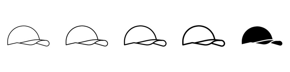 cap icon Simple thin line logo set