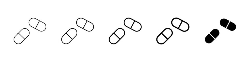 capsules icon Simple thin line logo set