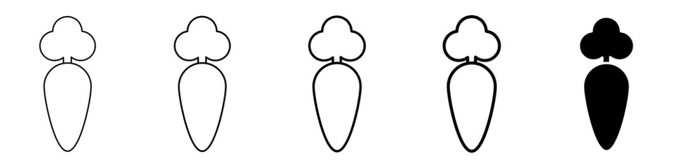 carrot icon Simple thin line logo set