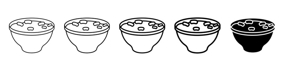 cereal icon Simple thin line logo set
