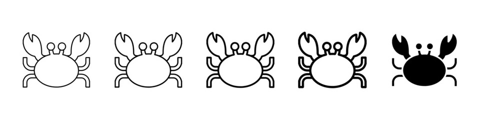 crab icon Simple thin line logo set