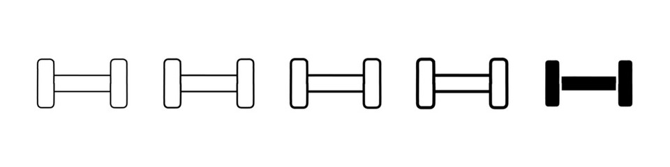 dumbbell icon Simple thin line logo set