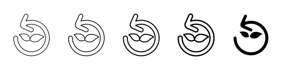 eco cycle icon Simple thin line logo set