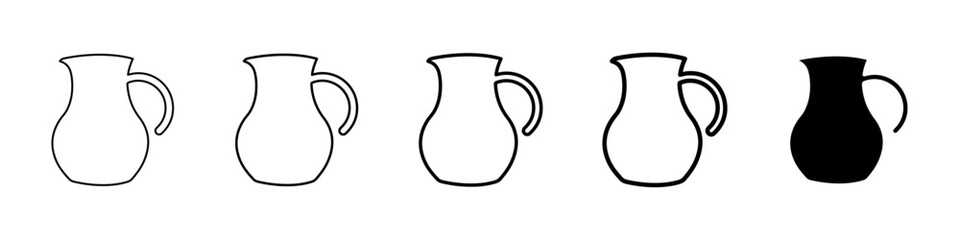 jug icon Simple thin line logo set