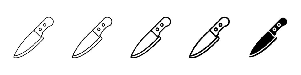 knife icon Simple thin line logo set