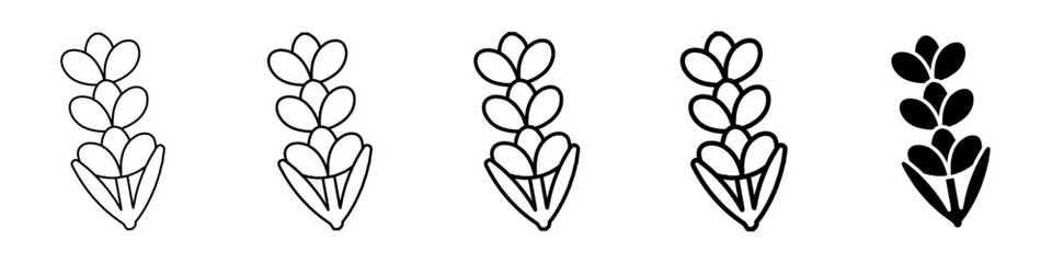 lavender icon Simple thin line logo set