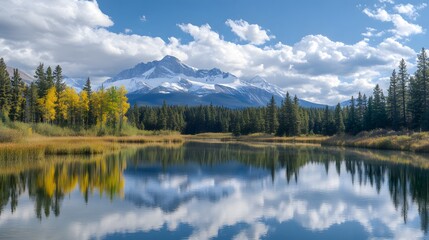 Obraz premium Autumn Reflections In A Mountain Lake
