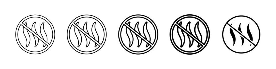 no heat icon Simple thin line logo set