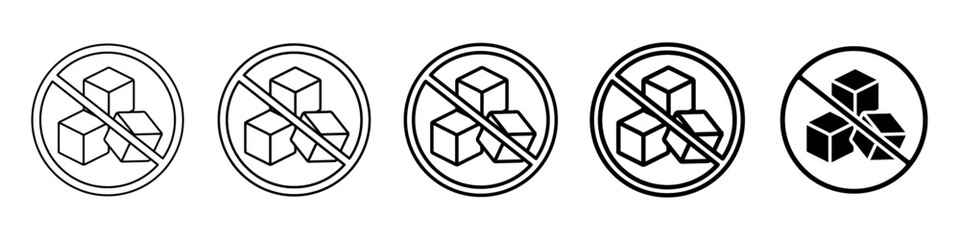 no sugar icon Simple thin line logo set