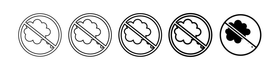 no thinking icon Simple thin line logo set