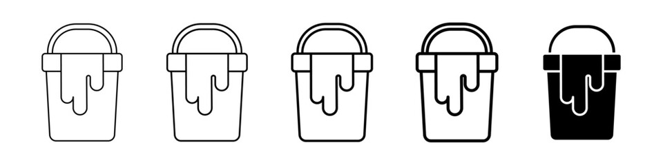 paint bucket icon Simple thin line logo set © Posccode