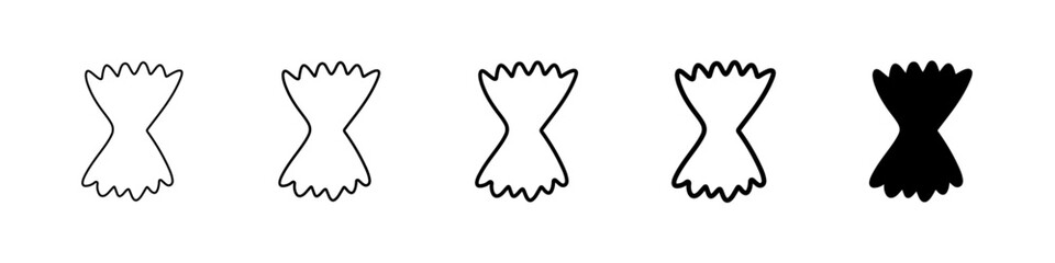 pasta icon Simple thin line logo set