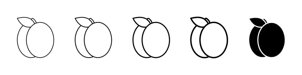 peach icon Simple thin line logo set