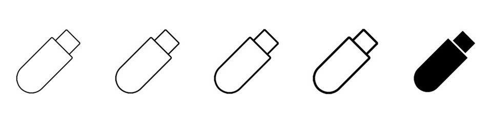 pendrive icon Simple thin line logo set