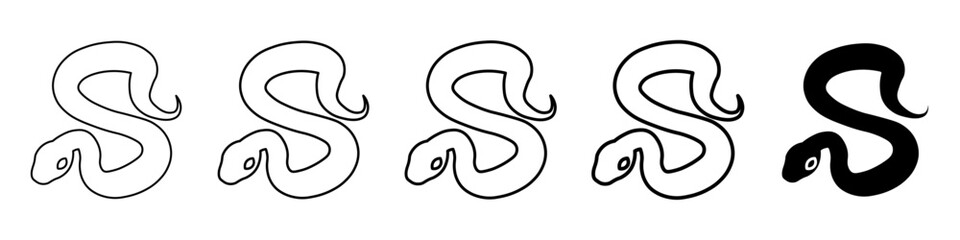 Fototapeta premium snake icon Simple thin line logo set