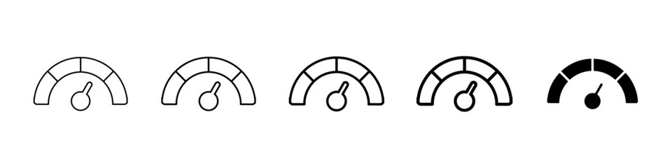 speedometer icon Simple thin line logo set