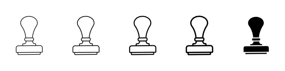 stamp icon Simple thin line logo set