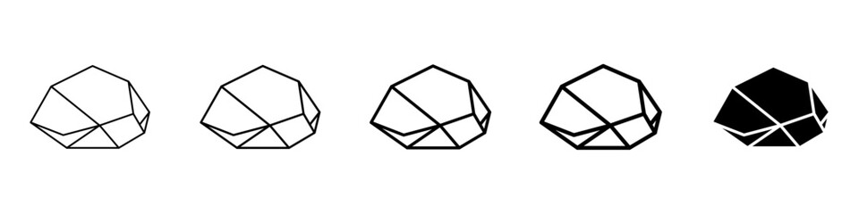 stone icon Simple thin line logo set