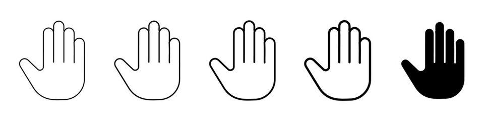 stop icon Simple thin line logo set