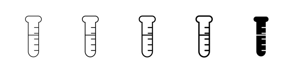 test tube icon Simple thin line logo set